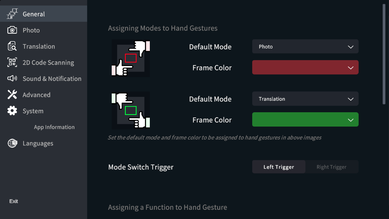 settings UI